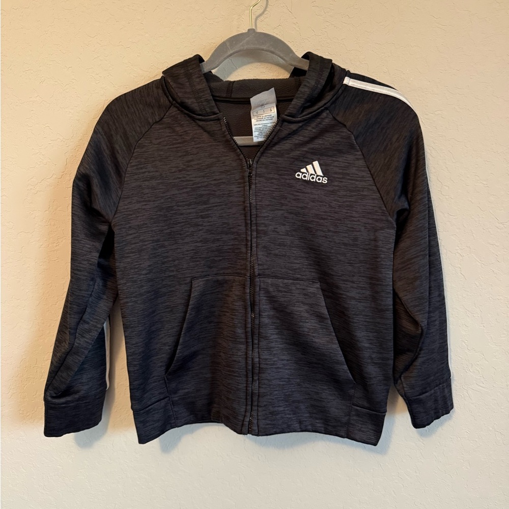 Adidas Kids Charcoal Zip-Up Hoodie